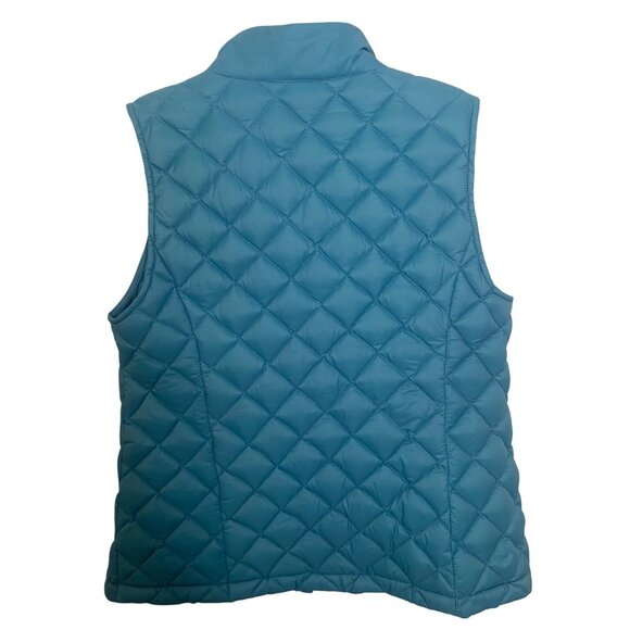 J. Jill Down Quilted Vest Womens S Petite Blue Puffer Full Zip‎ - Picture 3 of 10